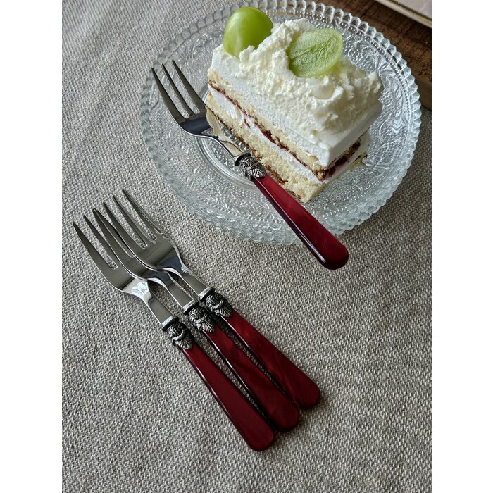 Tenedor para tarta, Rojo (nácar)
