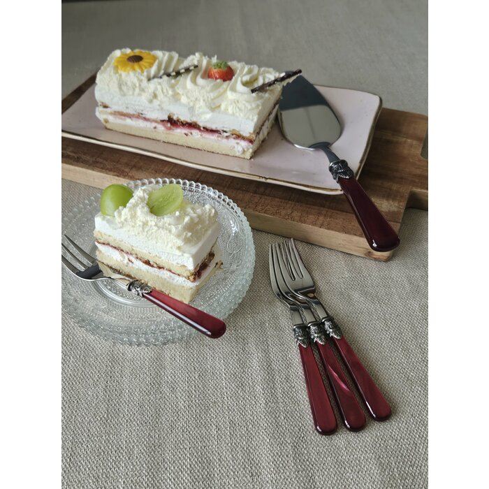 Cake fork, Red (mother-of-pearl)