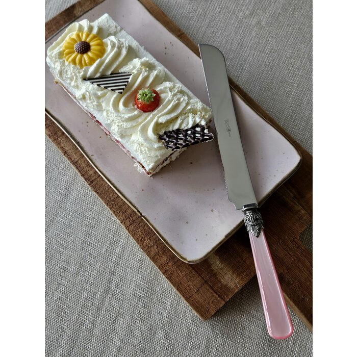 Couteau pain / Couteau à tarte, avec un manche Rose (nacré)