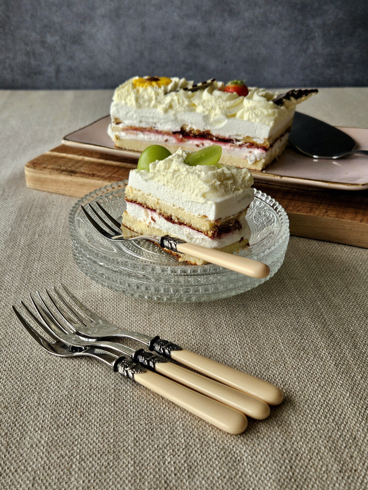 Tenedor para tarta, Marfil (liso)