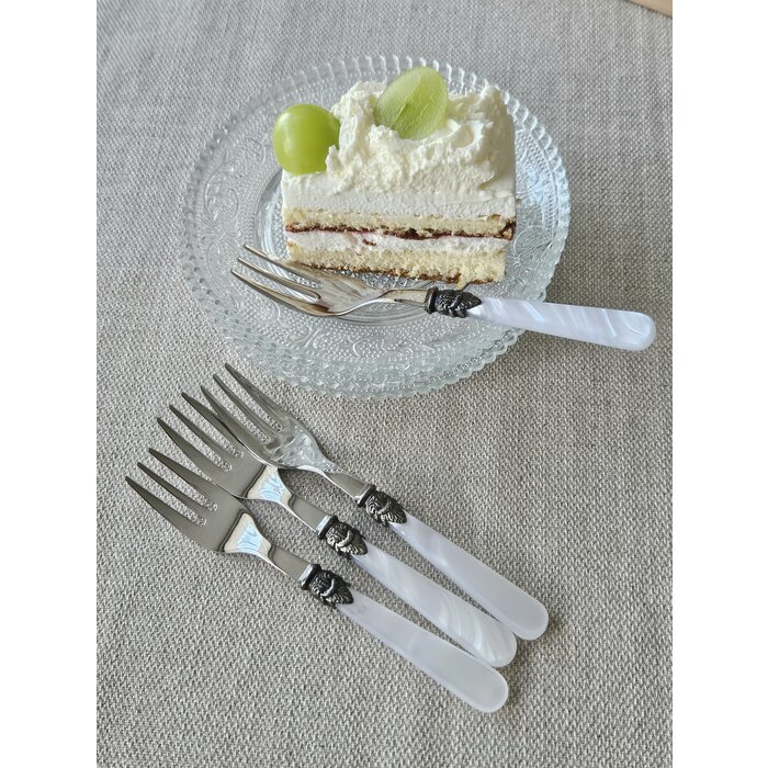 Fourchette à Gâteaux, Blanc avec Nácar