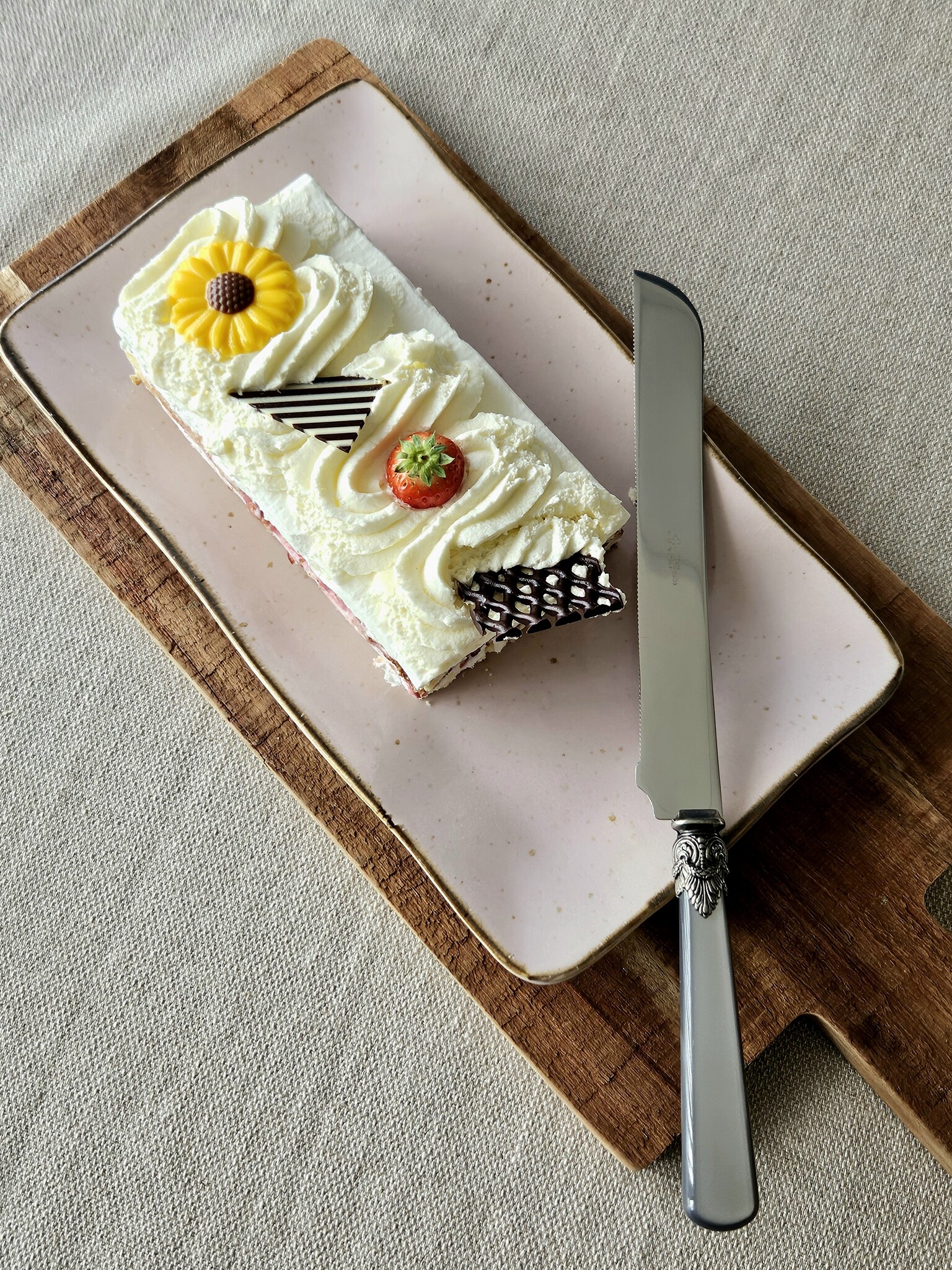 CCouteau pain / Couteau à tarte, avec un manche Gris (éclat nacré)