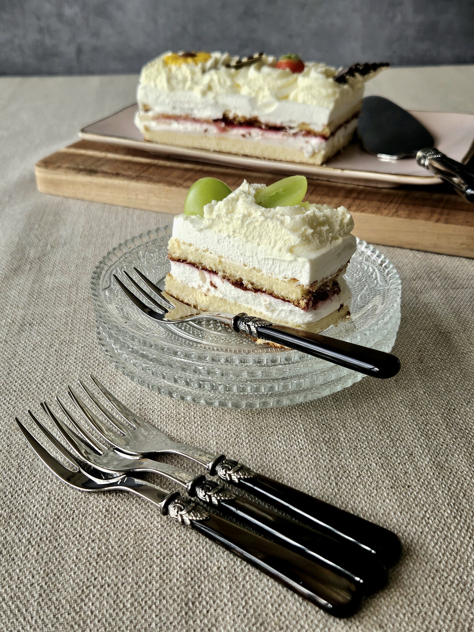 Tenedor para tarta, Márron (brillo nácar)