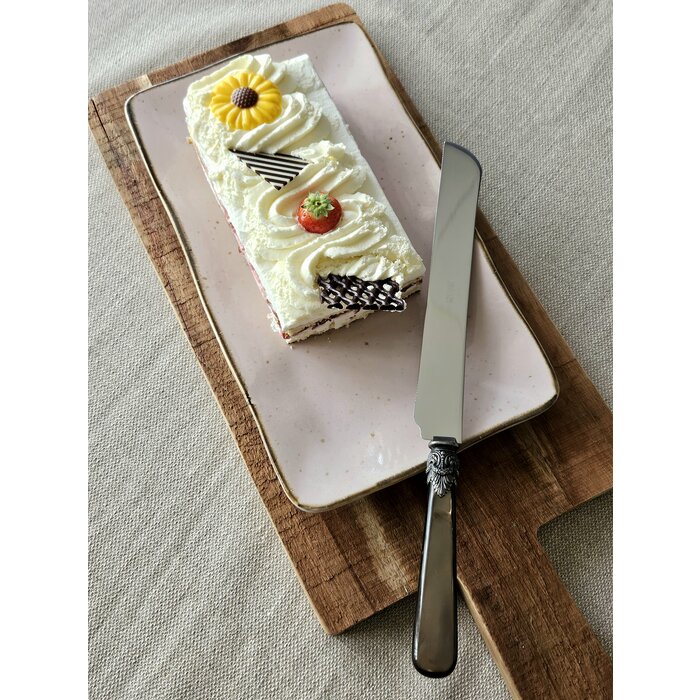Couteau à pain / Couteau à tarte, avec un manche Marron (nacré)