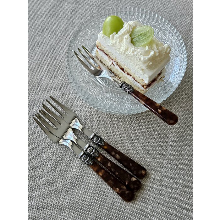 Fourchette à gâteau, Marron (motif tortue)