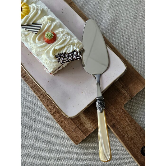 Cake Server, Honey with Mother of Pearl