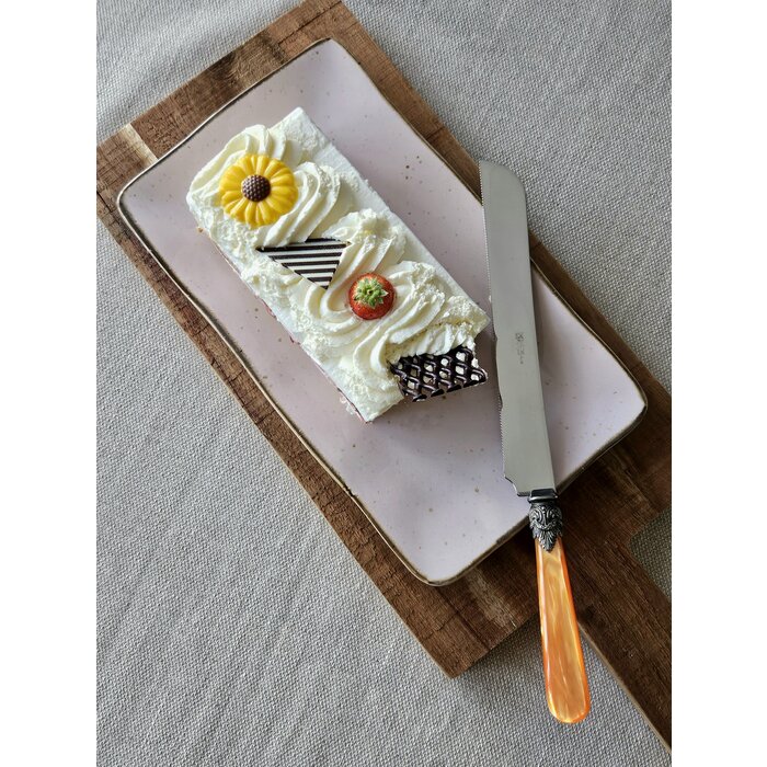 Couteau pain / Couteau à tarte, avec un manche Orange (éclat nacré)