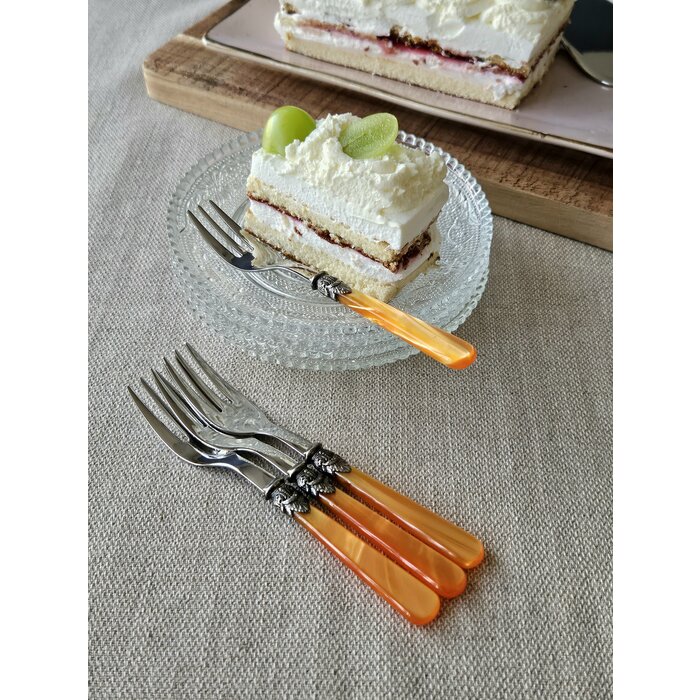 Cake fork, Orange (mother-of-pearl)
