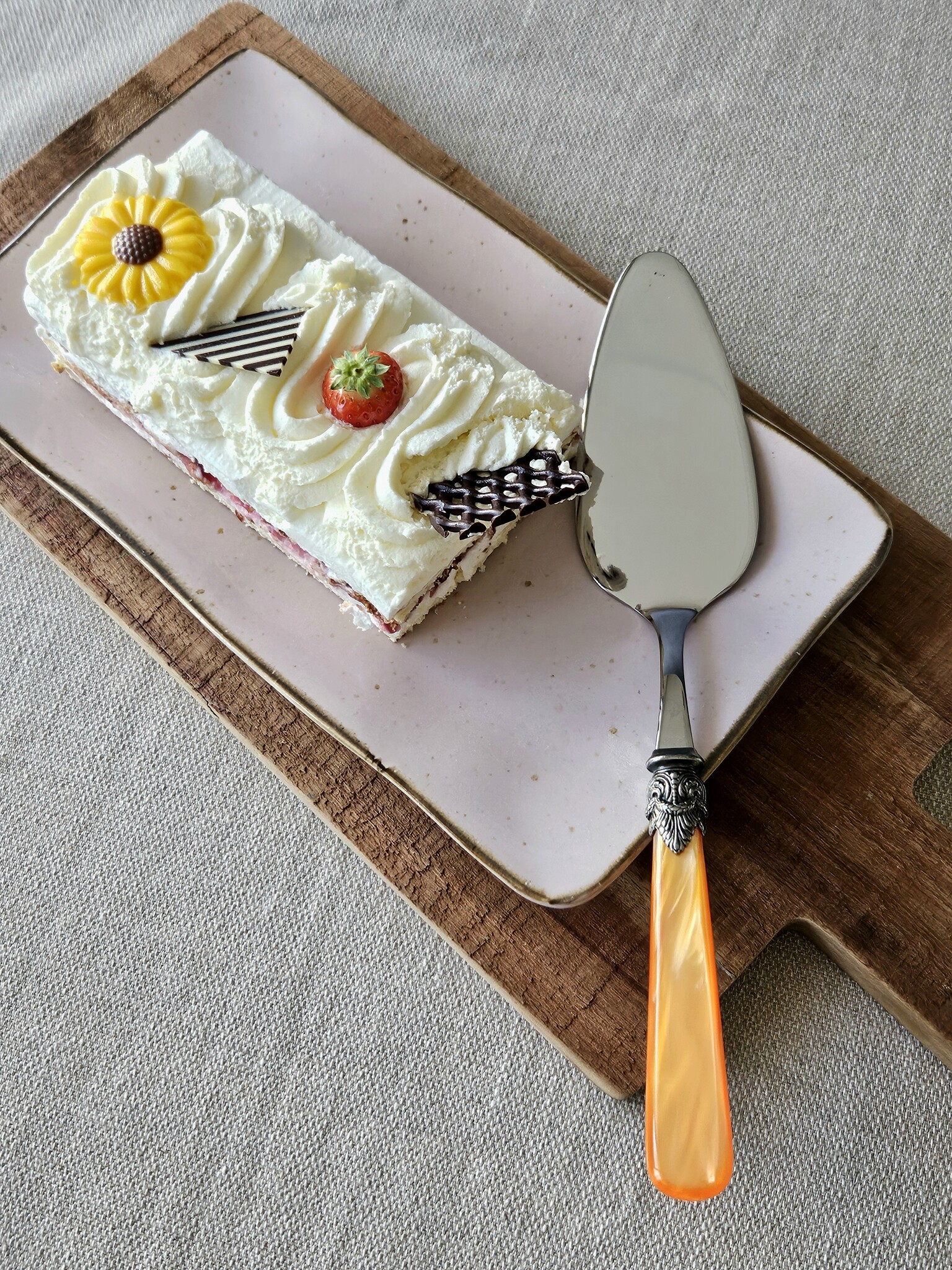 Pelle à gâteau, Orange (nacré)