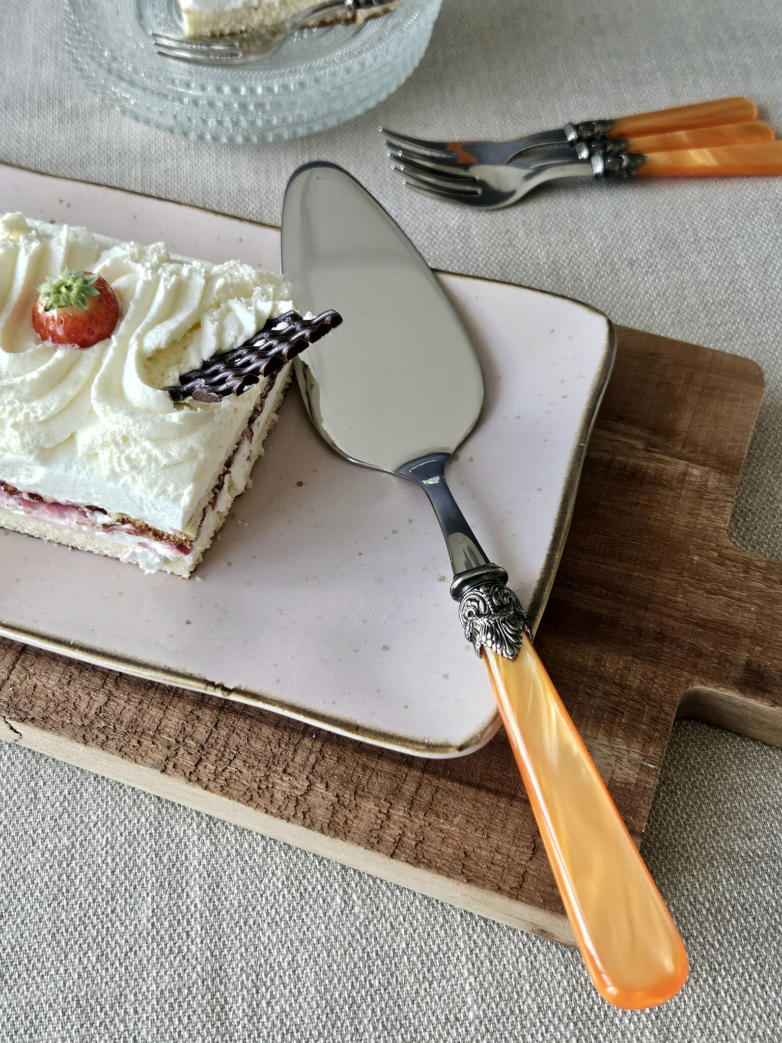 Pelle à gâteau, Orange (nacré)