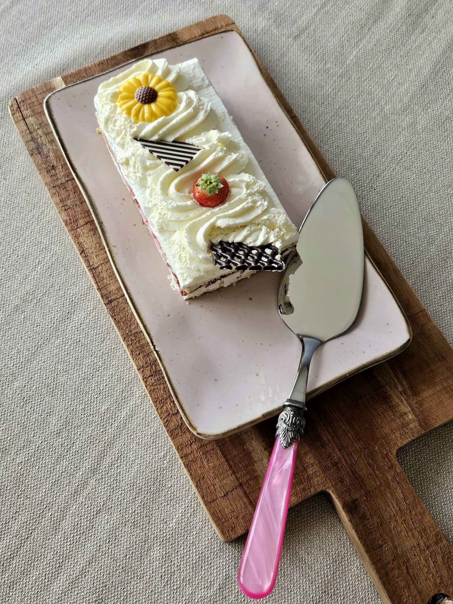 Pala para tarta, Fucsia (nácar)