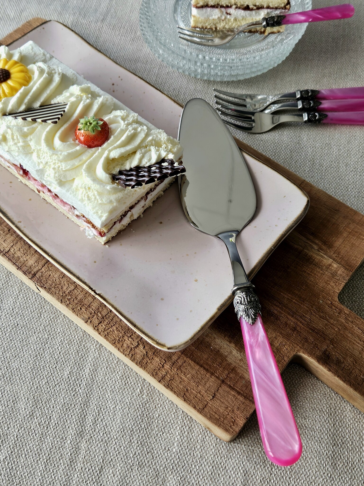 Pelle à gâteau, Fuchsia (nacré)