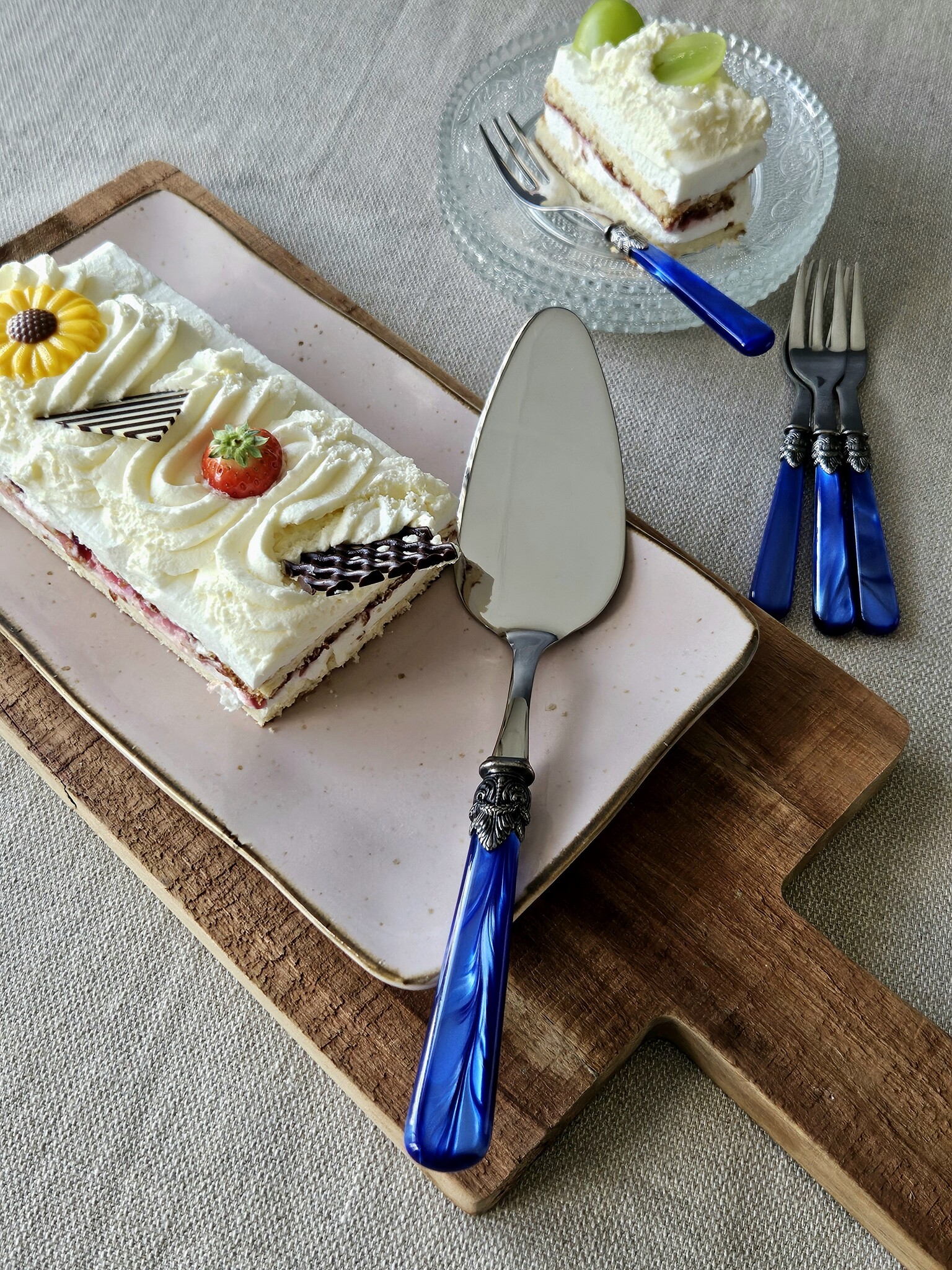 Pala para tarta, Azul (brillo nácar)