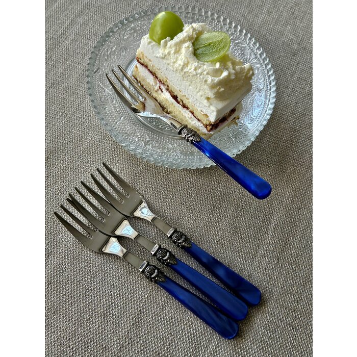 Fourchette à gâteau, Bleu (nacré)
