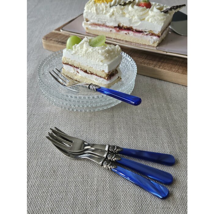 Tenedor para tarta, Azul (nácar)