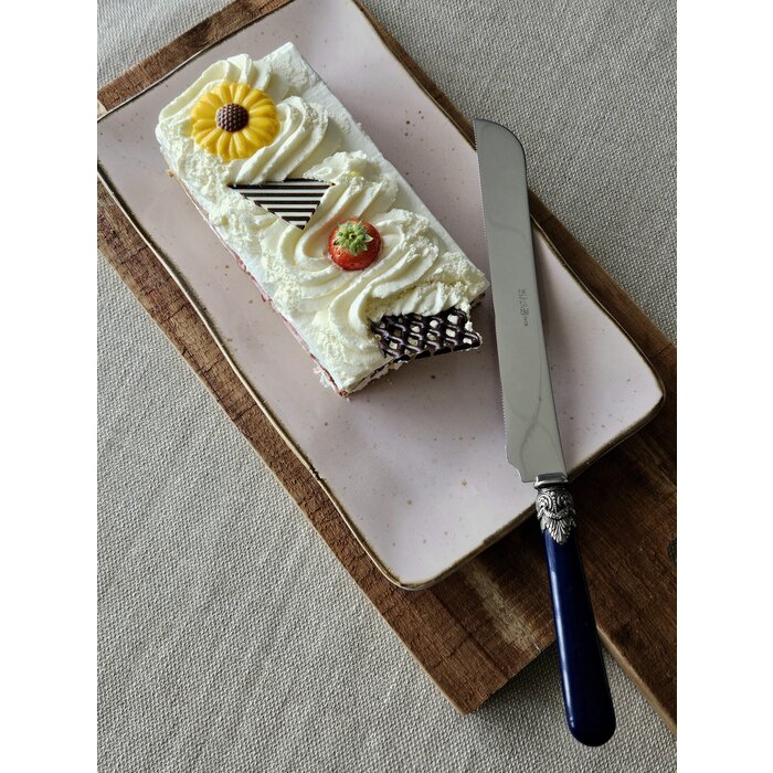Cake Knife / Breadknife, with Blue Handle (matte)