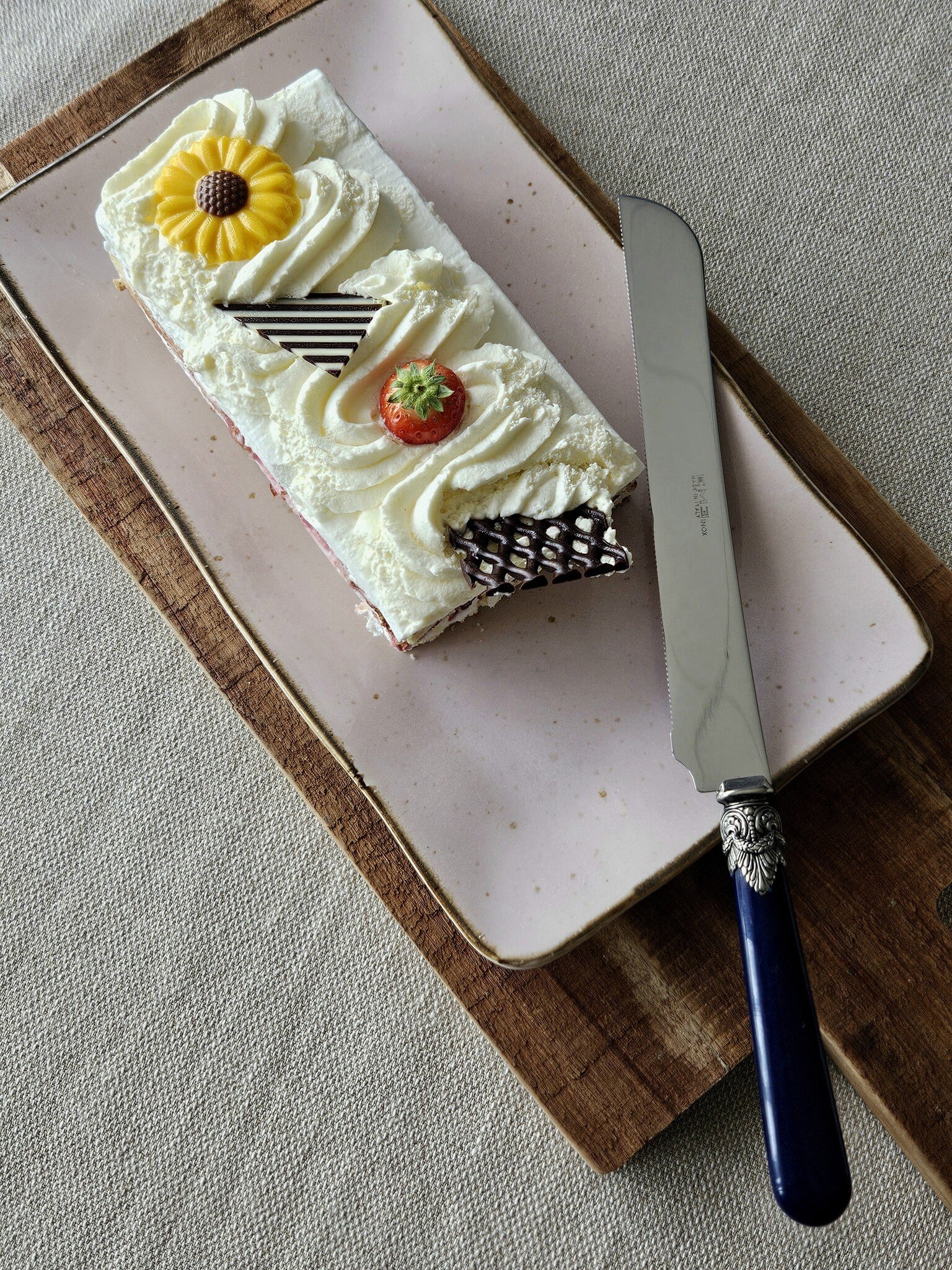 Taartmes, met blauw handvat (mat), EME Napoleon