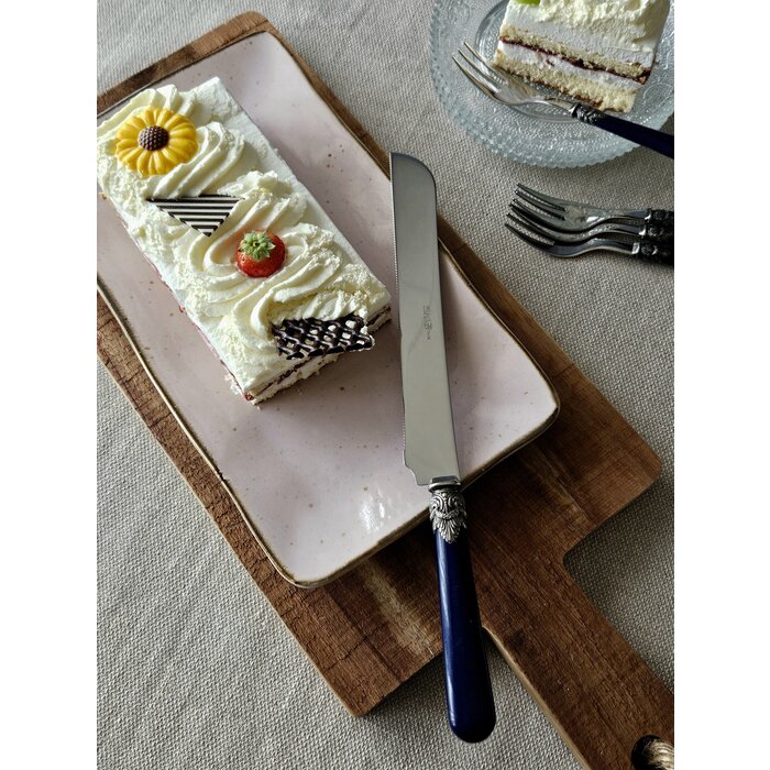 Cake Knife / Breadknife, with Blue Handle (matte)