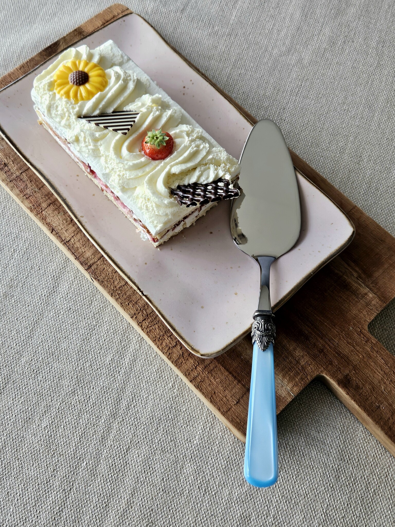 Taartschep, Lichtblauw (parelmoerglans)