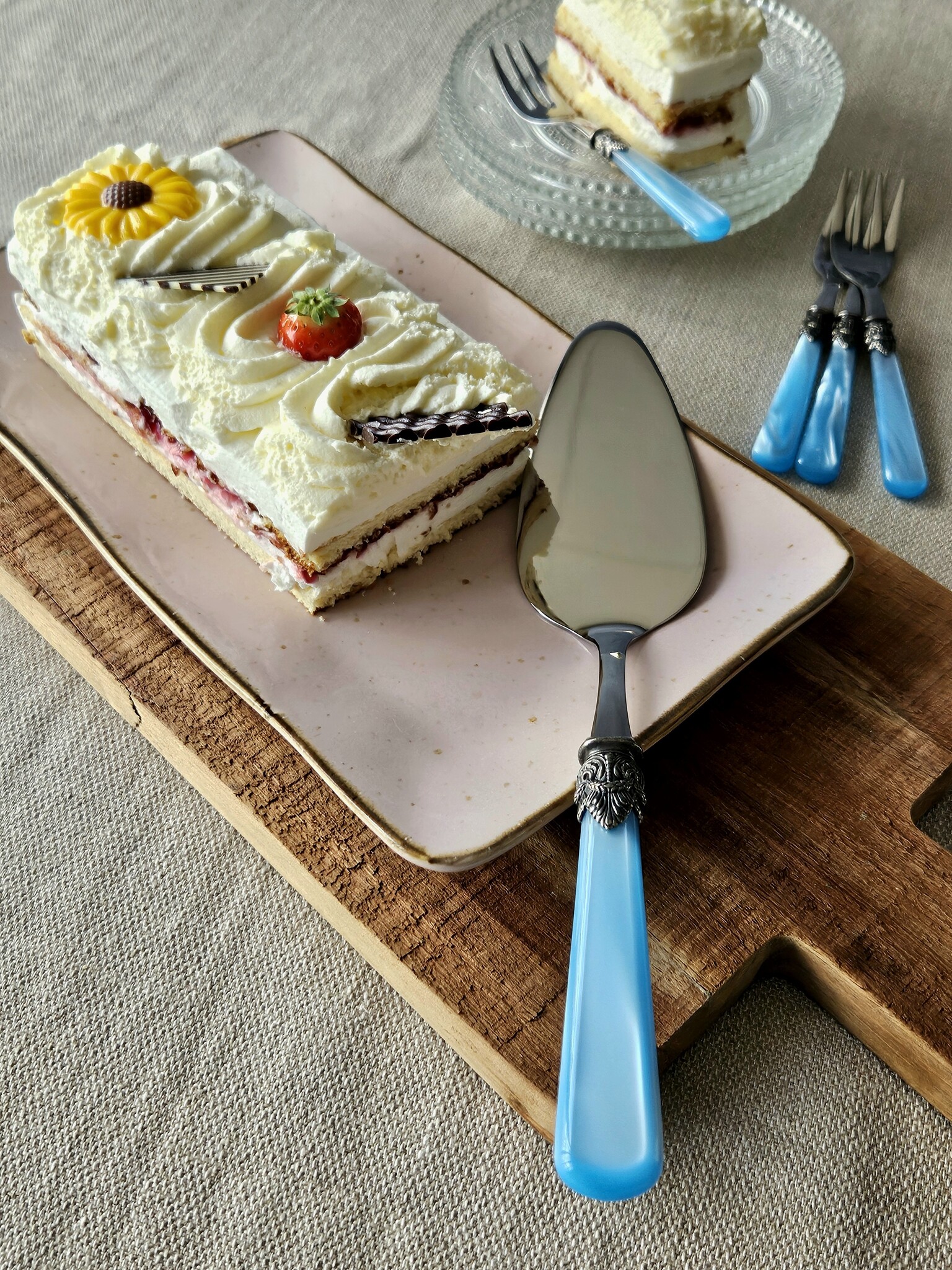 Pala para tarta, Azul Claro (nácar)