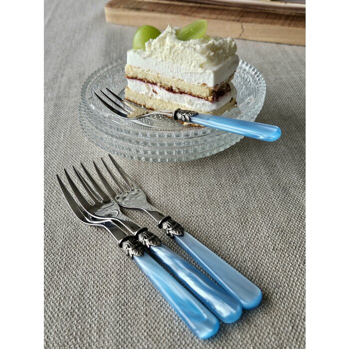 Fourchette à gâteau, Bleu Clair (nacré)
