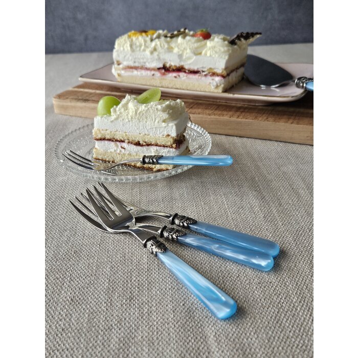 Fourchette à gâteau, Bleu Clair (nacré)