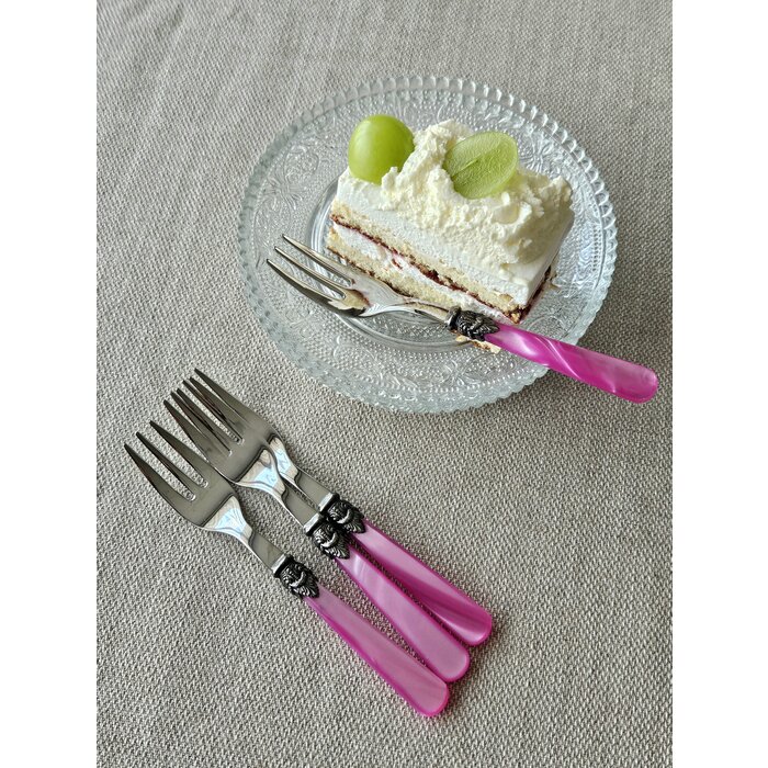 Fourchette à gâteau, Fuchsia (nacré)