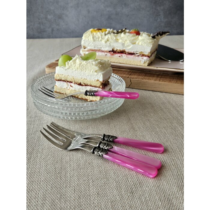 Cake fork, Fuchsia (mother-of-pearl)