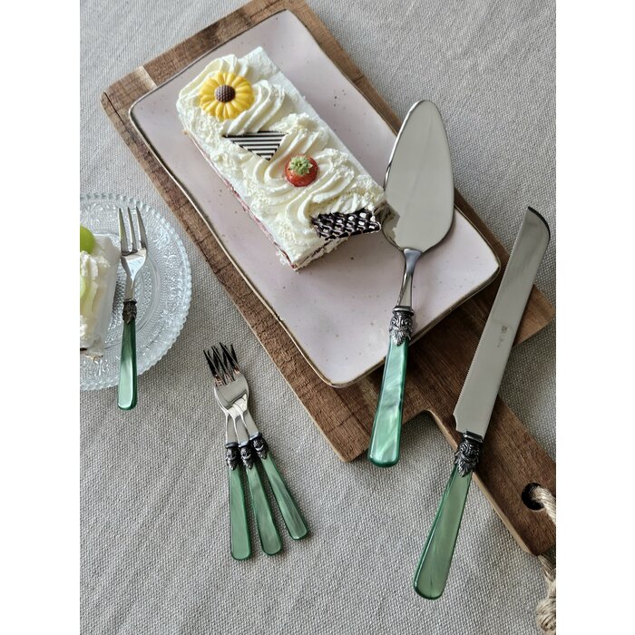 Taartmes, met groen handvat (parelmoer), EME Napoleon