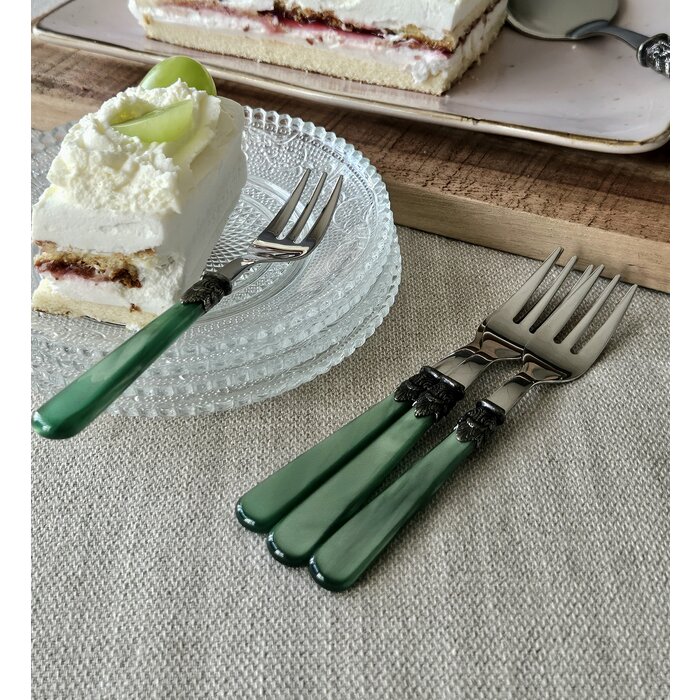 Cake fork, Green (mother-of-pearl sheen)