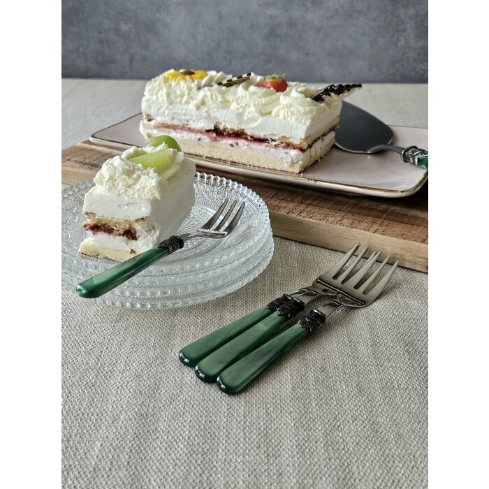 Cake fork, Green (mother-of-pearl sheen)