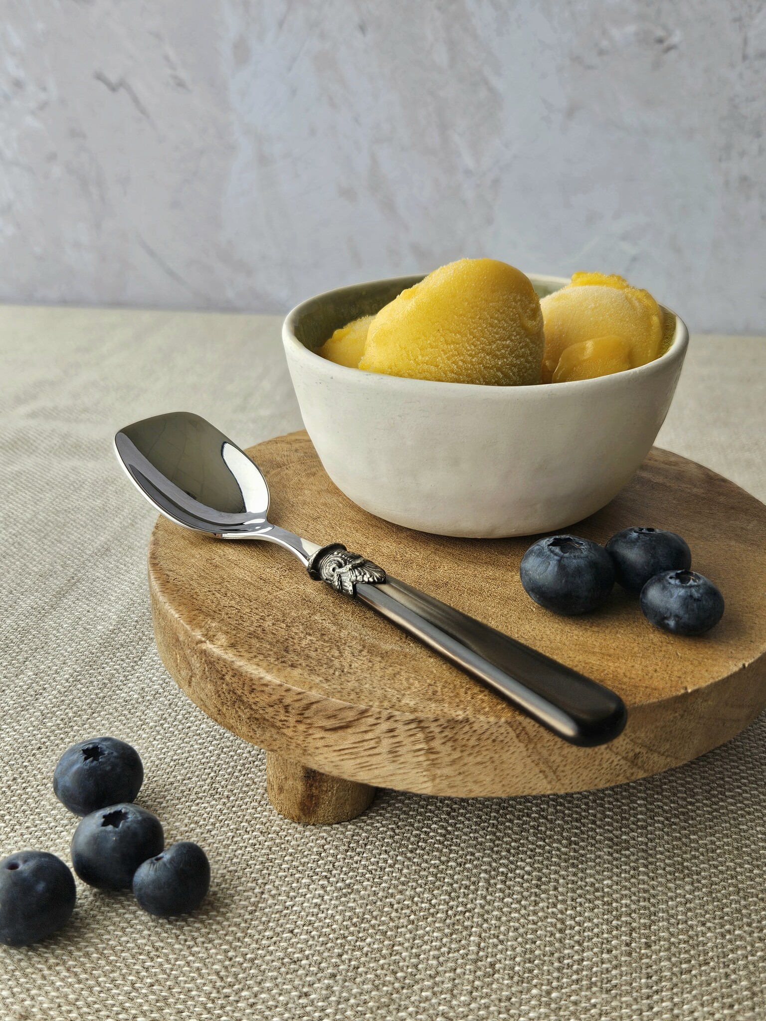 Cuillère Glace, avec manche Brun (éclat nacré)