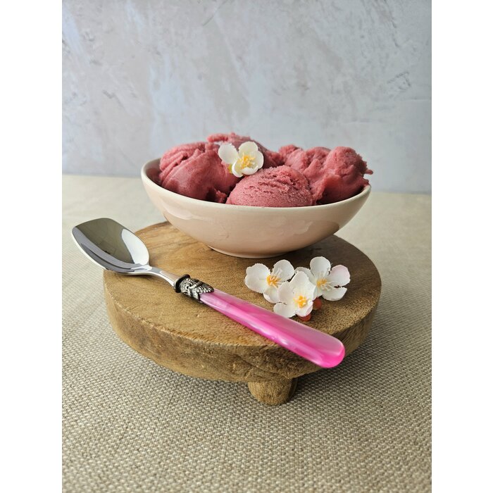 Cuchara para Helado, con mango Fucsia (brillo nácar)