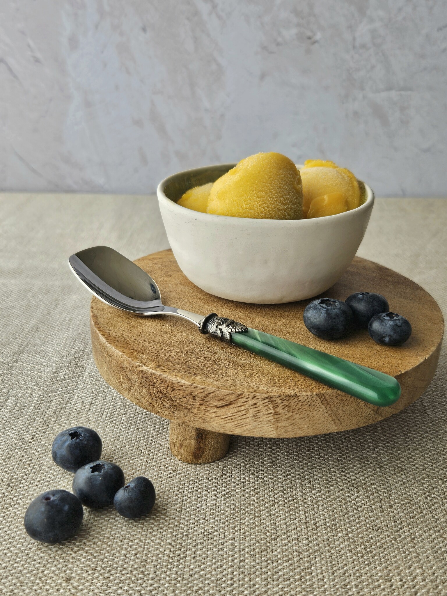 Cuillère Glace, avec manche Vert (éclat nacré)