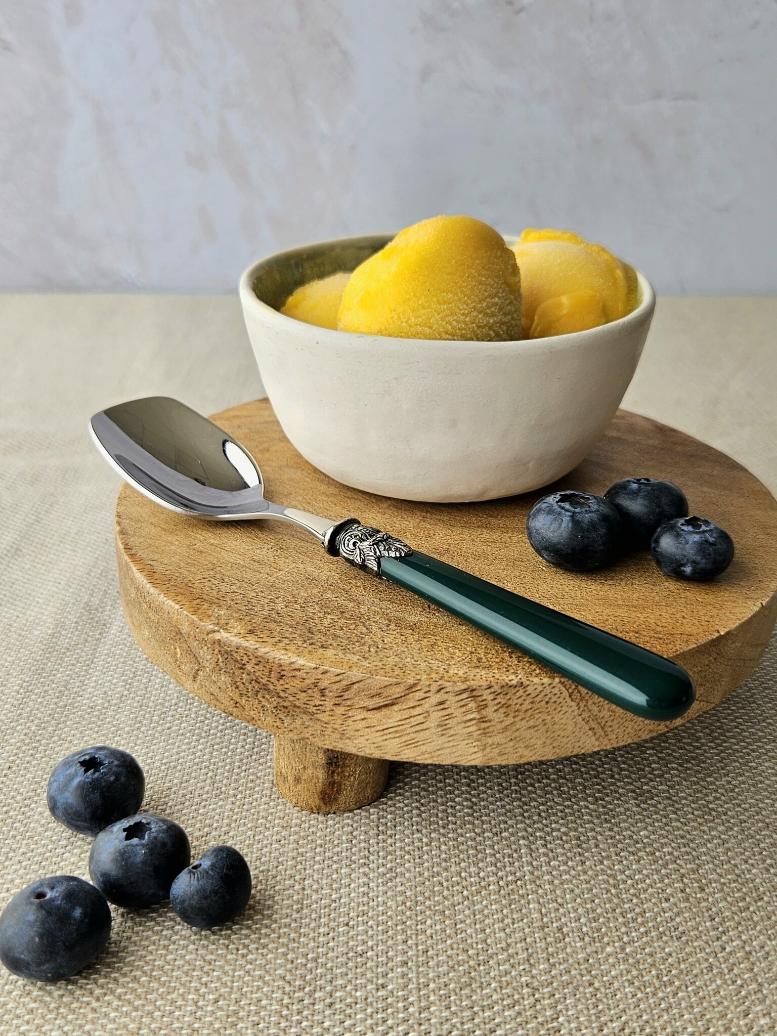 Cuchara para Helado, con mango Verde (liso)