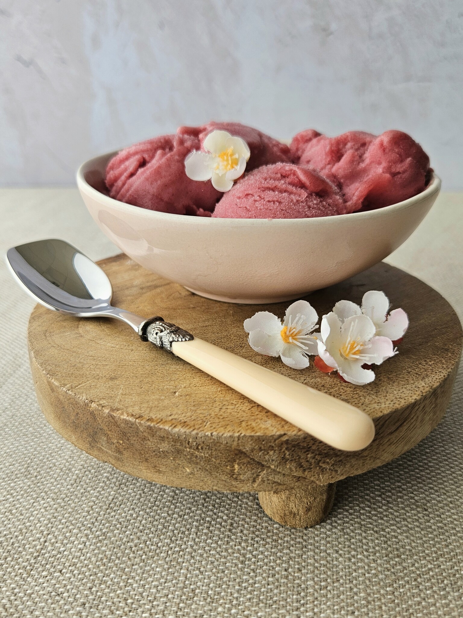 Ice Cream Spoon, with Ivory handle (plain)