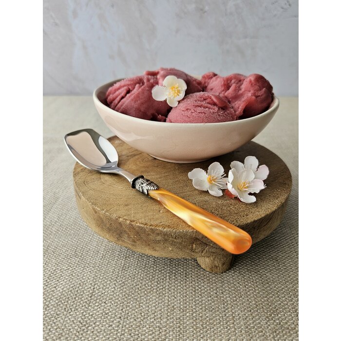 Eislöffel, mit Orange Griff (perlmuttglanz)