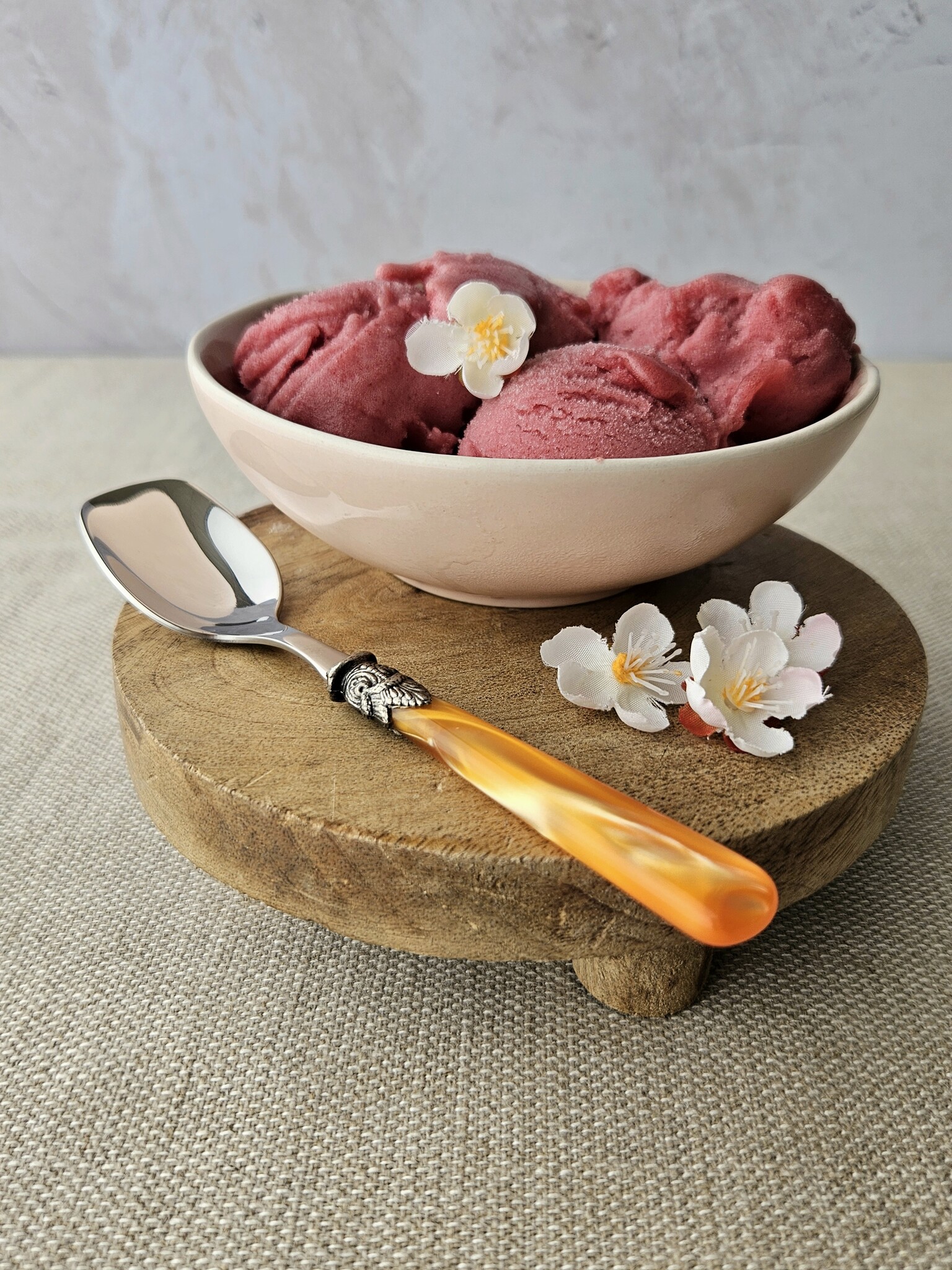 Cuillère Glace, avec manche Orange (nacré)
