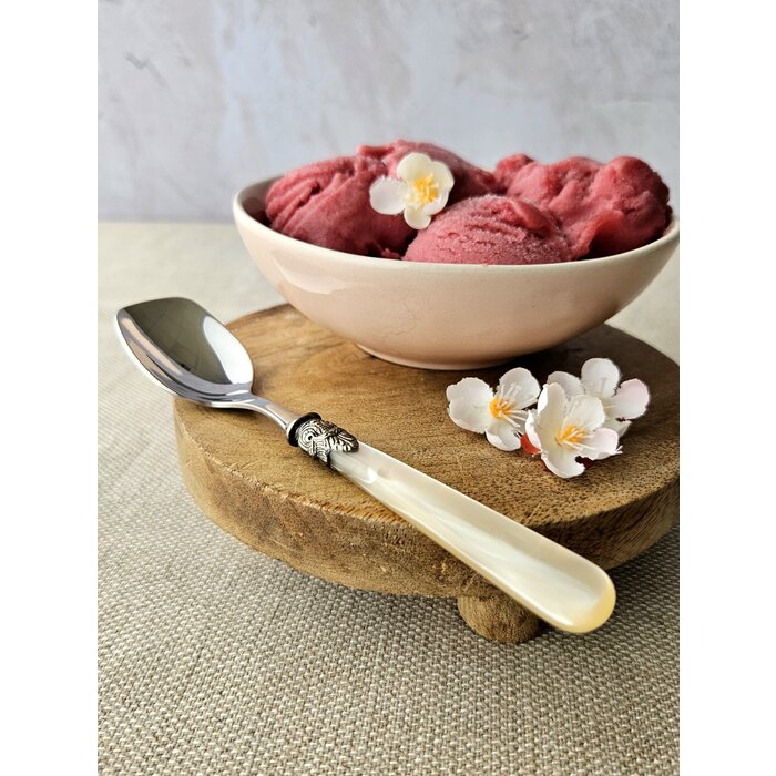 Cuillère Glace, avec manche Ivoire (éclat nacré)