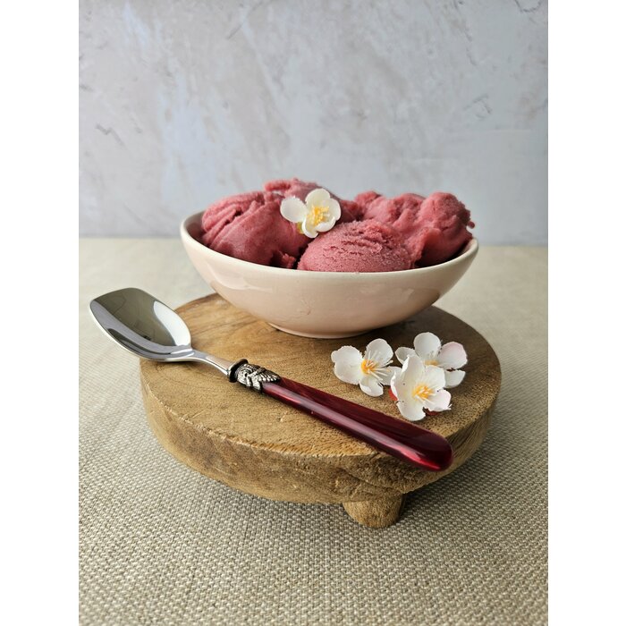 Ice Cream Spoon, with Red handle (mother-of-pearl)