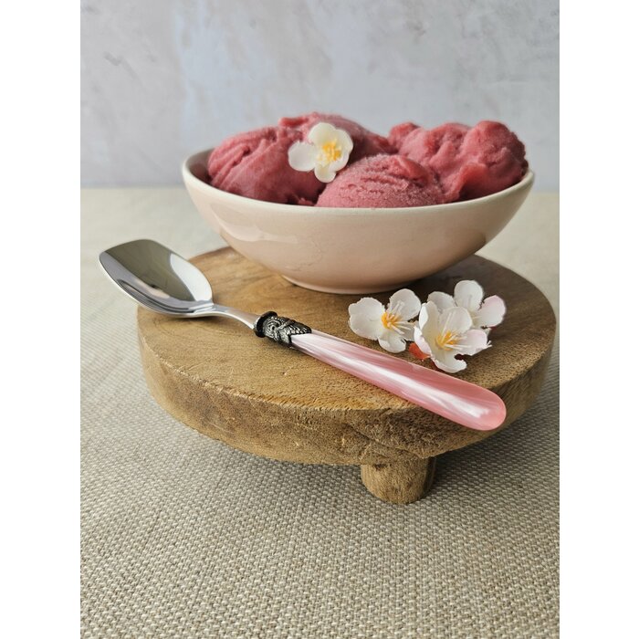 Cuillère Glace, avec manche Rose (nacré)