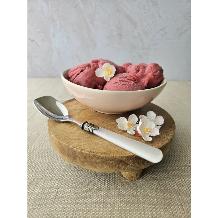 Eislöffel, mit Weißem Griff (perlmuttglanz)