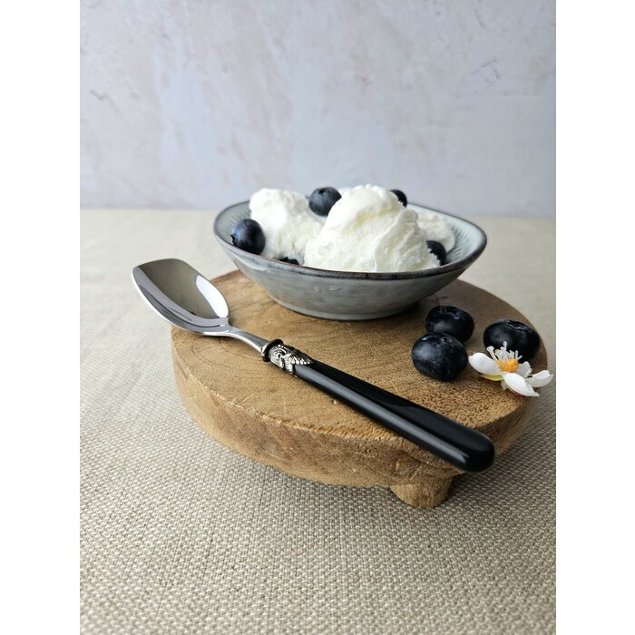 Cuillère Glace, avec manche Noir (éclat nacré)