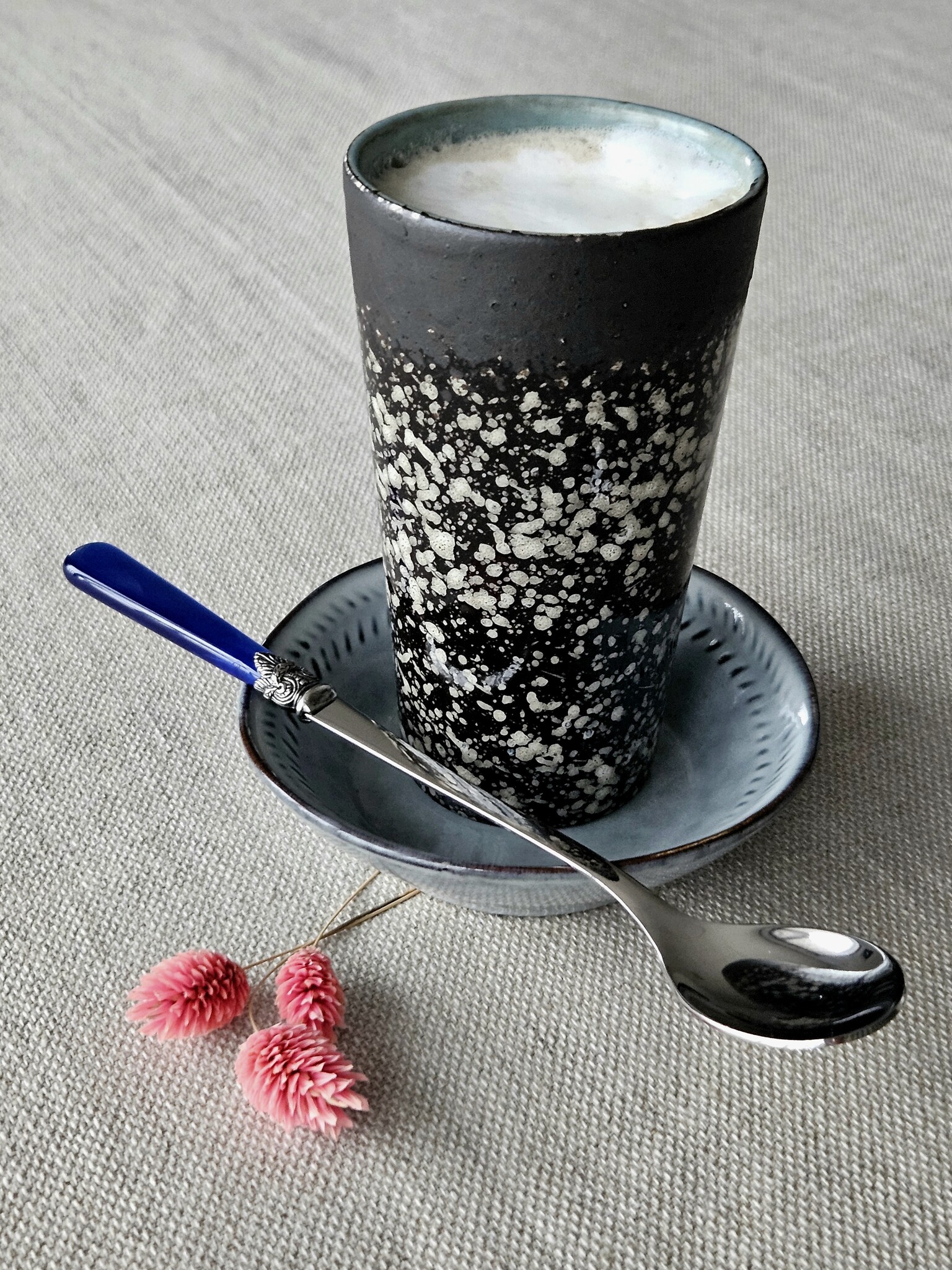 Cuillère Long Drink / Cuillère à Sorbet ,Bleu (éclat nacré), 21,5 cm