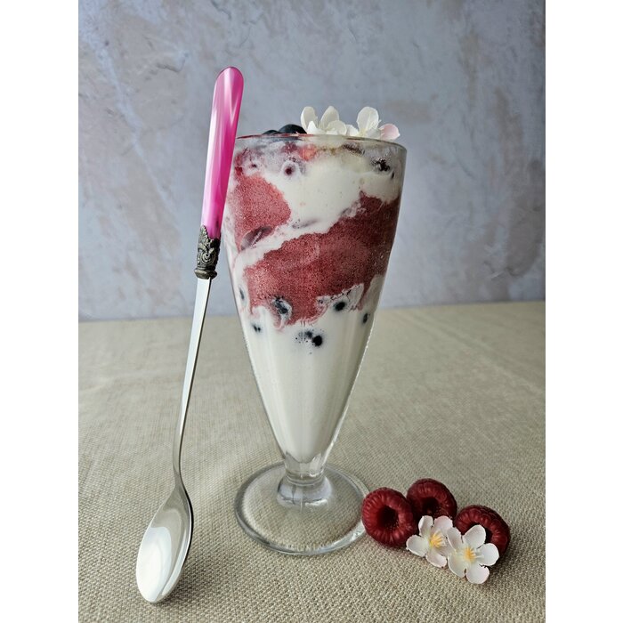 Cucharilla Larga / Cucharilla para Sorbete, Fucsia (brillo nácar), 21,5 cm