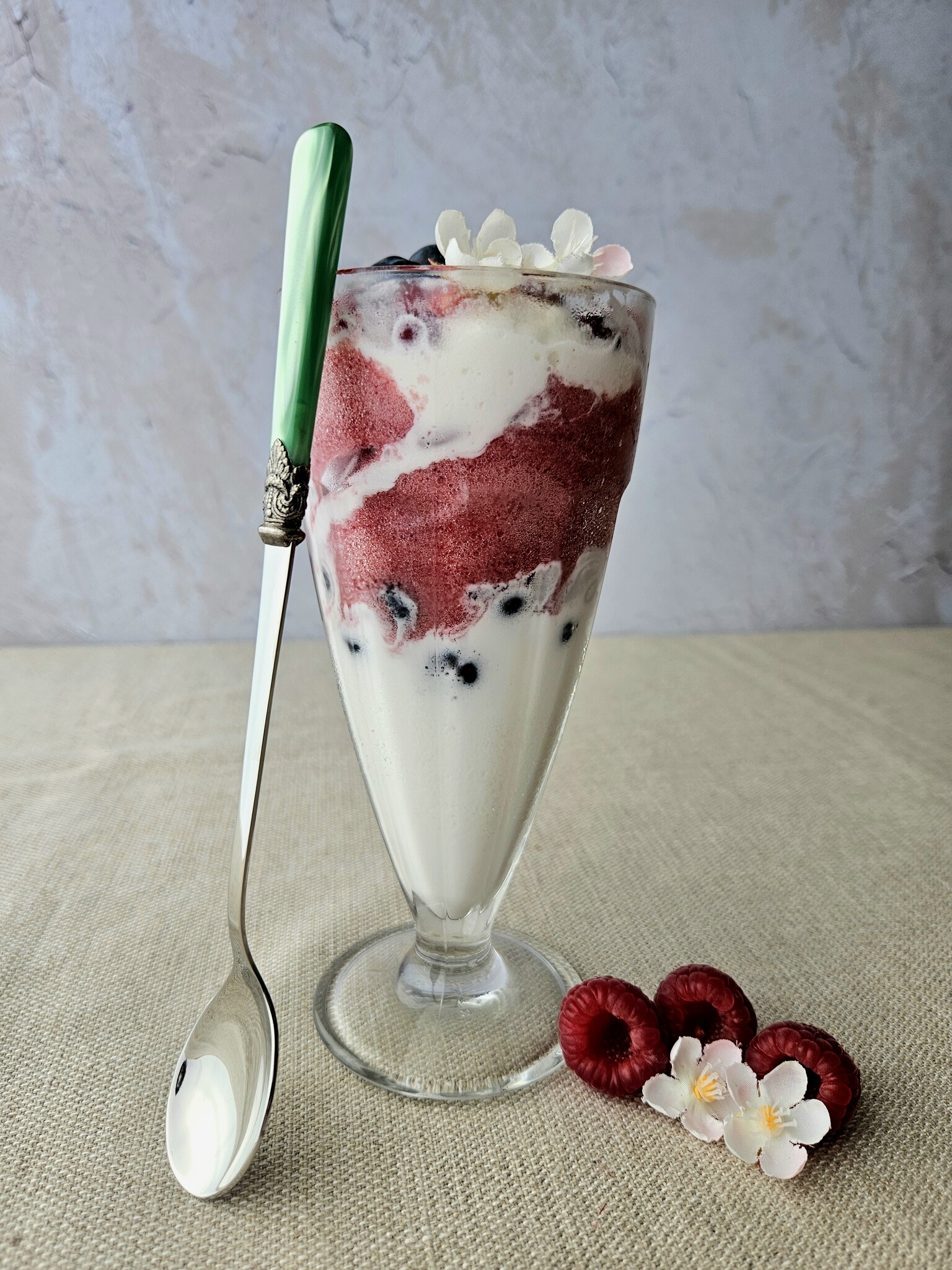 Cucharilla Larga / Cucharilla para Sorbete, Verde (brillo nácar), 21,5 cm