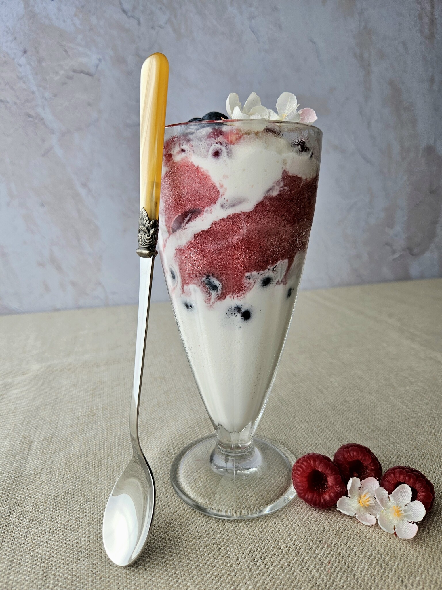 Cuillère Long Drink / Cuillère à Sorbet, Miel Or (nacré), 21,5 cm