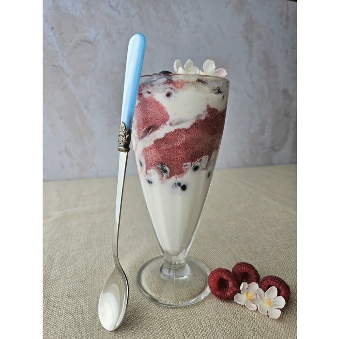 Cuillère Long Drink / Cuillère à Sorbet, Bleu Clair (nacré), 21,5 cm
