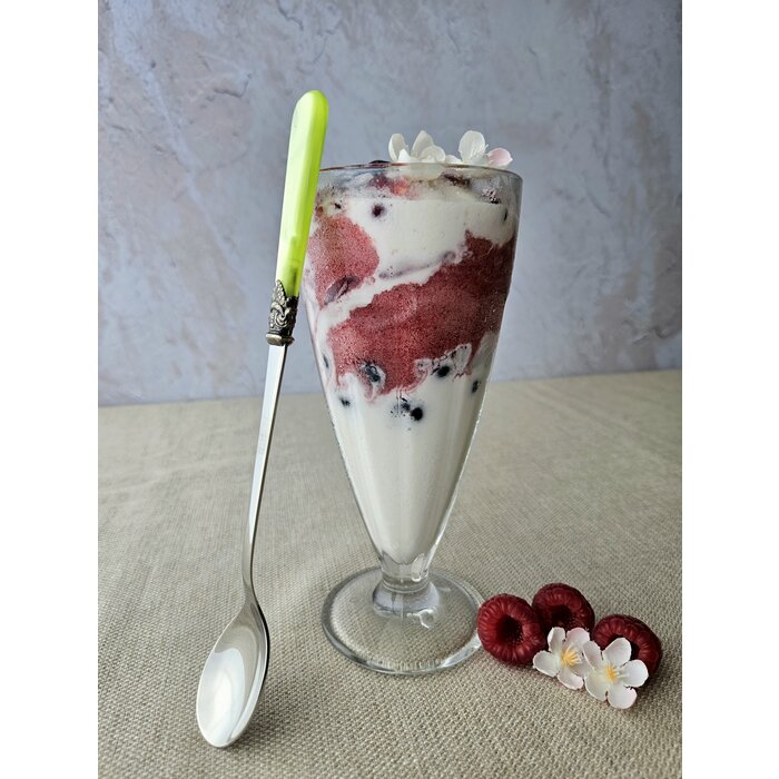 Cuillère Long Drink / Cuillère à Sorbet, Vert Clair avec Nácar (21,5 cm)