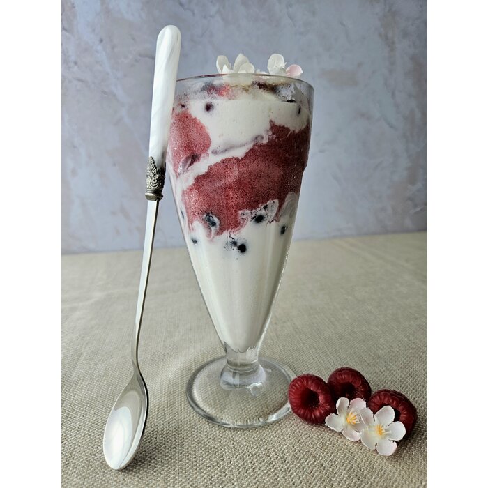 Cuillère Long Drink / Cuillère à Sorbet, Blanc (nacré), 21,5 cm